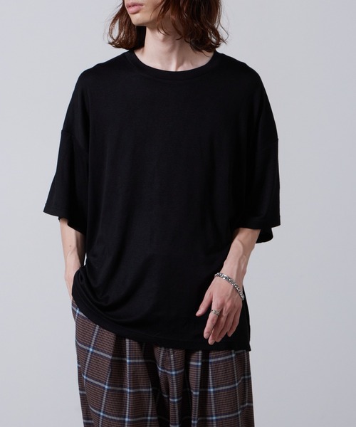 superNova.(スーパーノヴァ)の「superNova. / スーパーノヴァ Big Tee-Lyocell Knit ニットトップス(ニット/セーター・メンズ・ブラック/ホワイト・S)」の19枚目の写真
