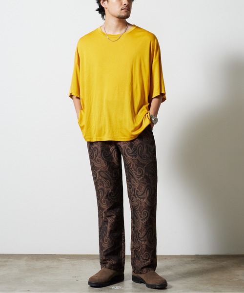 superNova.（スーパーノヴァ）の「superNova. / スーパーノヴァ Big Tee-Lyocell Knit ニットトップス 秋服 冬服（ニット/セーター・メンズ・ブラック/ホワイト/テラコッタ/マスタード・S/M）」の10枚目の写真
