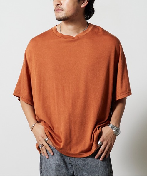 superNova.（スーパーノヴァ）の「superNova. / スーパーノヴァ Big Tee-Lyocell Knit ニットトップス 秋服 冬服（ニット/セーター・メンズ・ブラック/ホワイト/テラコッタ/マスタード・S/M）」の18枚目の写真