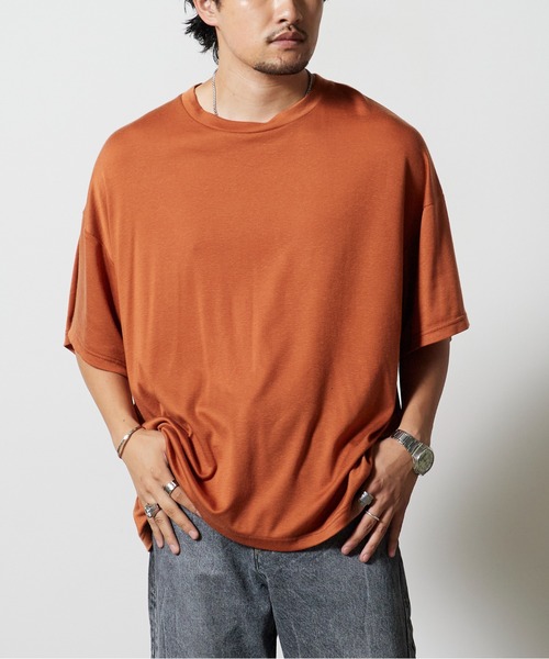 superNova.（スーパーノヴァ）の「superNova. / スーパーノヴァ Big Tee-Lyocell Knit ニットトップス 秋服 冬服（ニット/セーター・メンズ・ブラック/ホワイト/テラコッタ/マスタード・S/M）」の19枚目の写真