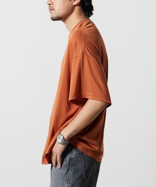 superNova.（スーパーノヴァ）の「superNova. / スーパーノヴァ Big Tee-Lyocell Knit ニットトップス 秋服 冬服（ニット/セーター・メンズ・ブラック/ホワイト/テラコッタ/マスタード・S/M）」の21枚目の写真