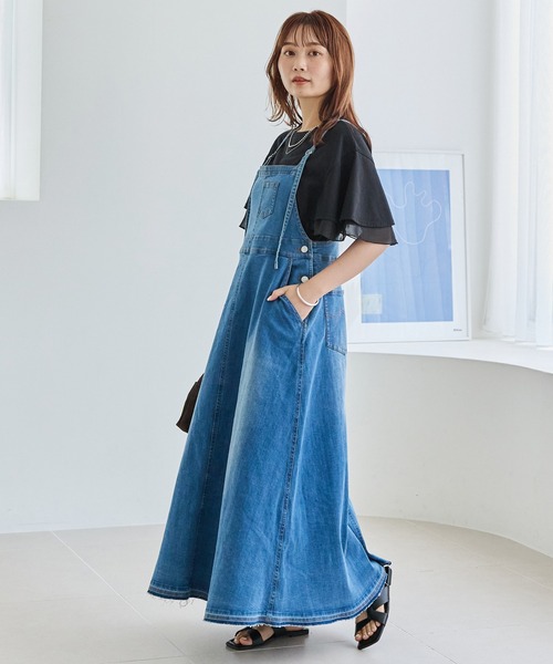 LAVEANGE（ラビアンジェ）の「デニムジャンパースカート（ジャンパースカート・レディース・ブラック/ブルー・5L/4L/3L/LL/M）」の11枚目の写真