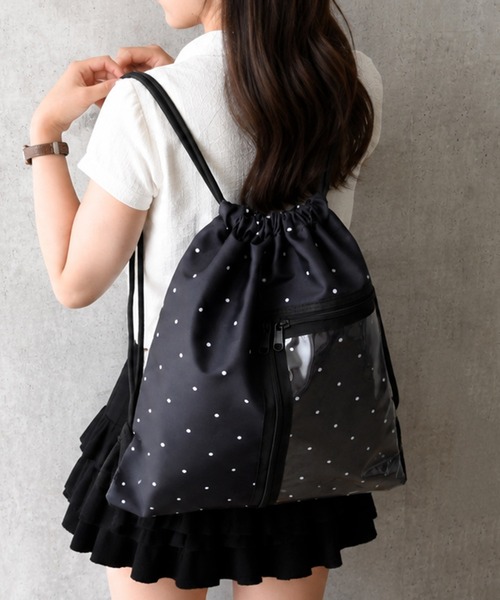 styiro(スタイロ)の「クリアポケットナップサック/リュック(バックパック/リュック・レディース・シルバー/ブラック/ホワイト系その他/ブラック系その他・FREE)」の21枚目の写真