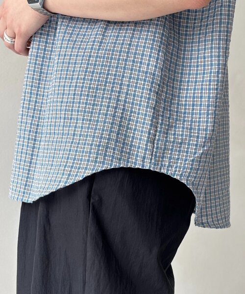 U.S. POLO ASSN.(ユーエスポロアッスン)の「【U.S. POLO ASSN.】シアサッカー半袖シャツ(シャツ/ブラウス・レディース・ブルー/アイボリー/ブラウン/イエロー・FREE)」の6枚目の写真