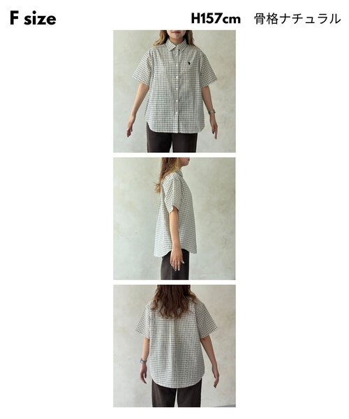 U.S. POLO ASSN.(ユーエスポロアッスン)の「【U.S. POLO ASSN.】シアサッカー半袖シャツ(シャツ/ブラウス・レディース・ブルー/アイボリー/ブラウン/イエロー・FREE)」の8枚目の写真