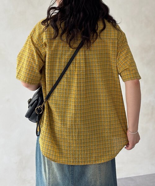 U.S. POLO ASSN.(ユーエスポロアッスン)の「【U.S. POLO ASSN.】シアサッカー半袖シャツ(シャツ/ブラウス・レディース・ブルー/アイボリー/ブラウン/イエロー・FREE)」の14枚目の写真