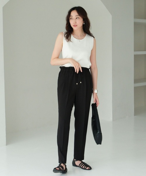 Elura（エルーラ）の「サラサラリラクシーテーパードパンツ＜低身長サイズあり＞/321522（その他パンツ・レディース・ブラック/ネイビー/グリーン/ホワイト・LARGE/MEDIUM/SMALL/FREE(S)）」の14枚目の写真