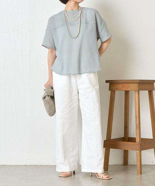 Jena espace merveilleux（ジェナ　エスパスメルヴェイユ）の「メンストレッチイージーパンツ（その他パンツ・レディース・ブラック/オフホワイト/グリーン・FREE）」の4枚目の写真