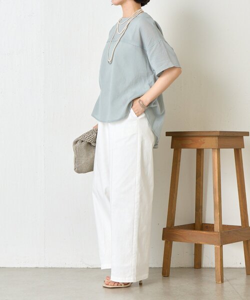 Jena espace merveilleux（ジェナ　エスパスメルヴェイユ）の「メンストレッチイージーパンツ（その他パンツ・レディース・ブラック/オフホワイト/グリーン・FREE）」の6枚目の写真