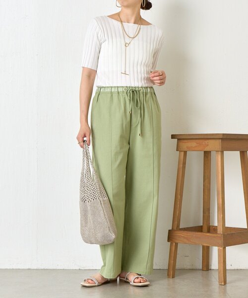 Jena espace merveilleux（ジェナ　エスパスメルヴェイユ）の「メンストレッチイージーパンツ（その他パンツ・レディース・ブラック/オフホワイト/グリーン・FREE）」の19枚目の写真