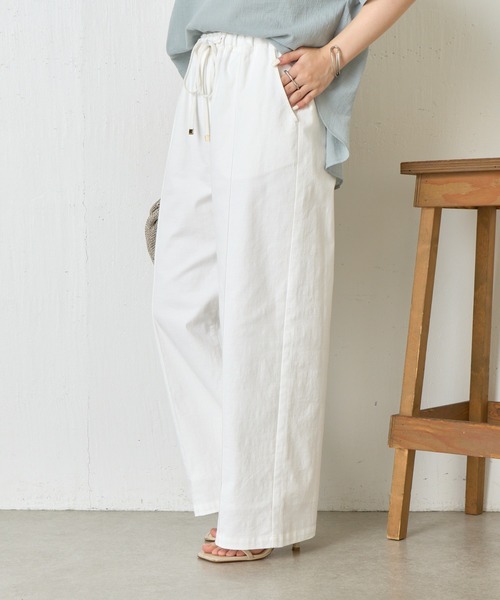 Jena espace merveilleux（ジェナ　エスパスメルヴェイユ）の「メンストレッチイージーパンツ（その他パンツ・レディース・ブラック/オフホワイト/グリーン・FREE）」の2枚目の写真