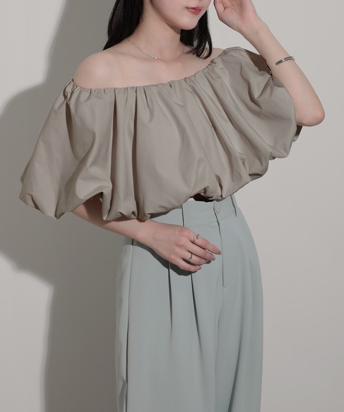 nouvellemoi(ヌーベルモイ)の「ボリュームオフショルブラウス(シャツ/ブラウス・レディース・ホワイト/ブラック/モカ/ライトグレー・M/S/L)」の14枚目の写真