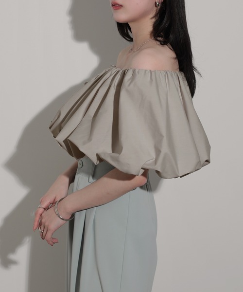nouvellemoi(ヌーベルモイ)の「ボリュームオフショルブラウス(シャツ/ブラウス・レディース・ホワイト/ブラック/モカ/ライトグレー・M/S/L)」の15枚目の写真