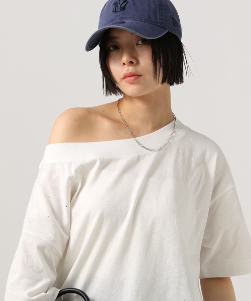 セール】ラインストーンオフショルプルオーバー（Tシャツ