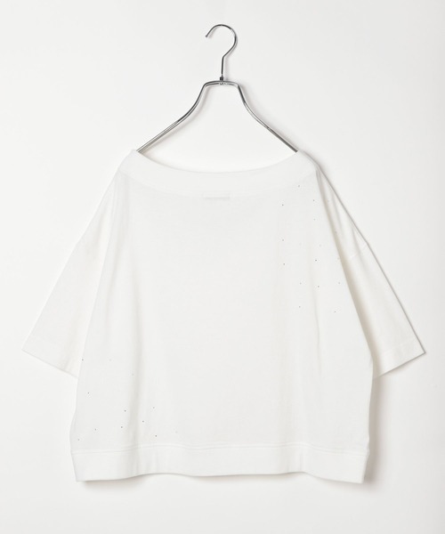 BAYFLOW(ベイフロー)の「ラインストーンオフショルプルオーバー(Tシャツ/カットソー・レディース・チャコール/オフホワイト/ブルー・FREE)」の18枚目の写真