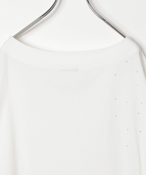 BAYFLOW(ベイフロー)の「ラインストーンオフショルプルオーバー(Tシャツ/カットソー・レディース・チャコール/オフホワイト/ブルー・FREE)」の14枚目の写真