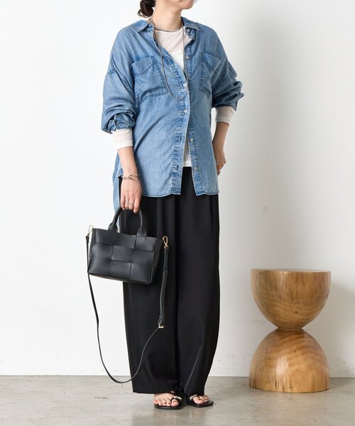 Jena espace merveilleux（ジェナ　エスパスメルヴェイユ）の「ボートネックシアーカットソー（Tシャツ/カットソー・レディース・グレー/オフホワイト/ブラック・FREE）」の5枚目の写真