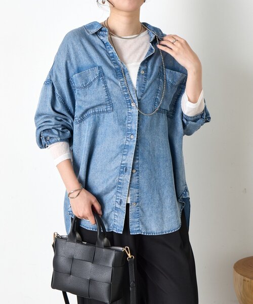 Jena espace merveilleux（ジェナ　エスパスメルヴェイユ）の「ボートネックシアーカットソー（Tシャツ/カットソー・レディース・グレー/オフホワイト/ブラック・FREE）」の7枚目の写真