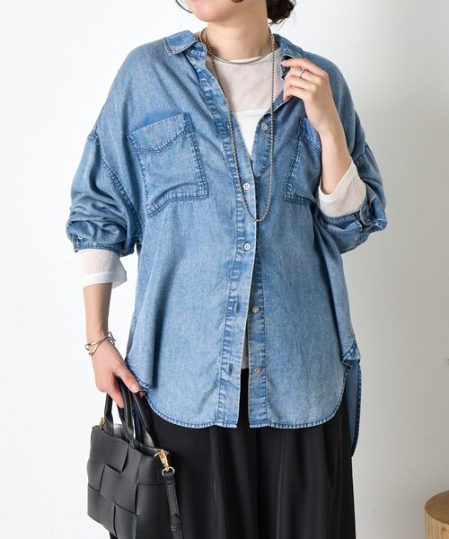 Jena espace merveilleux（ジェナ　エスパスメルヴェイユ）の「ボートネックシアーカットソー（Tシャツ/カットソー・レディース・グレー/オフホワイト/ブラック・FREE）」の8枚目の写真