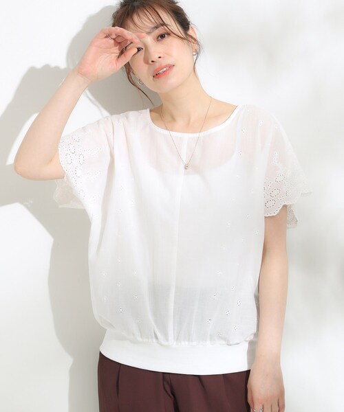 レース使い ドルマン Tシャツ トップス プリント 柄トップス 350302 dinos レース使い ドルマン Tシャツ トップス プリント 柄