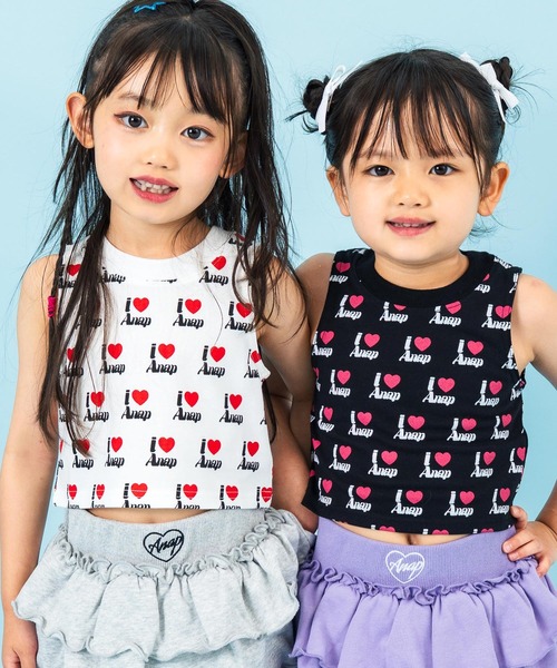 ANAP kids（アナップキッズ）の「ILOVE ANAP  タンクトップ【ジュニアお揃い】（タンクトップ・キッズ・イエロー/ブラック/ホワイト・120cm/110cm/130cm）」の2枚目の写真