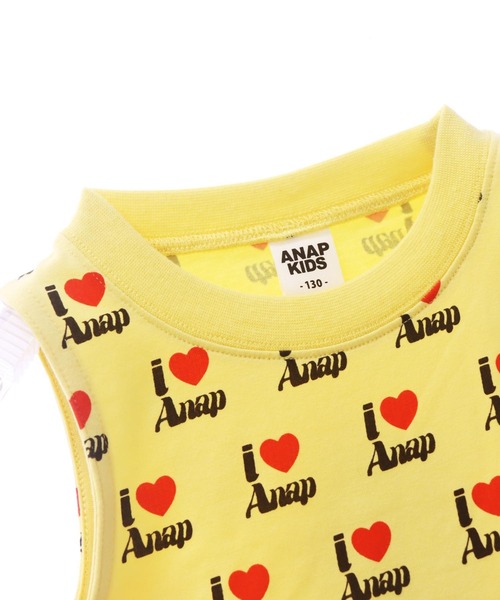 ANAP kids（アナップキッズ）の「ILOVE ANAP  タンクトップ【ジュニアお揃い】（タンクトップ・キッズ・イエロー/ブラック/ホワイト・120cm/110cm/130cm）」の4枚目の写真