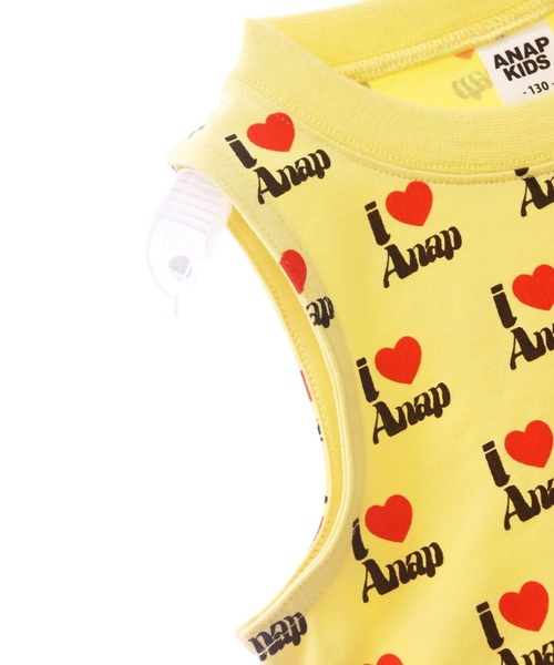 ANAP kids（アナップキッズ）の「ILOVE ANAP  タンクトップ【ジュニアお揃い】（タンクトップ・キッズ・イエロー/ブラック/ホワイト・120cm/110cm/130cm）」の5枚目の写真