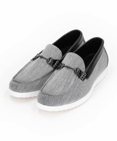 NICOLE CLUB FOR MEN(ニコルクラブフォーメン)の「ビットローファースニーカー(スニーカー・メンズ・オフホワイト/ブラック/チャコール・26.5cm/27.5cm/25.5cm)」の1枚目の写真