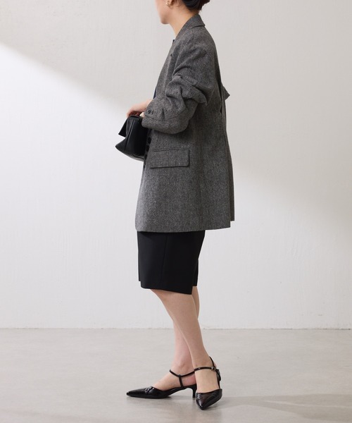 COLLAGE GALLARDAGALANTE（コラージュガリャルダガランテ）の「ネップオーバージャケット（テーラードジャケット・レディース・ブラウン/チャコールグレー・FREE）」の6枚目の写真