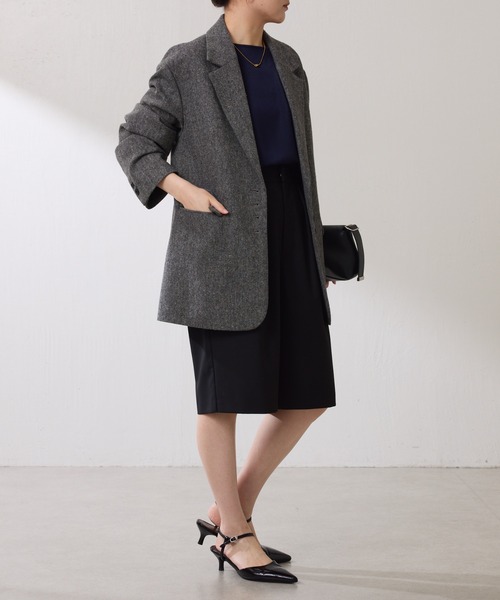 COLLAGE GALLARDAGALANTE（コラージュガリャルダガランテ）の「ネップオーバージャケット（テーラードジャケット・レディース・ブラウン/チャコールグレー・FREE）」の8枚目の写真