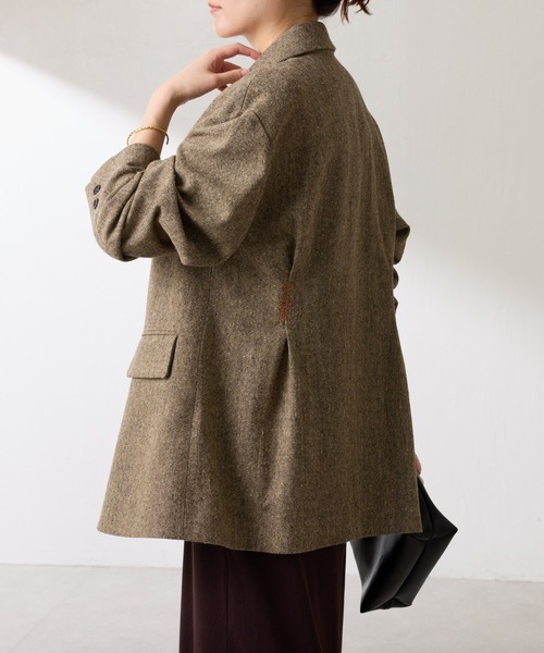 COLLAGE GALLARDAGALANTE（コラージュガリャルダガランテ）の「ネップオーバージャケット（テーラードジャケット・レディース・ブラウン/チャコールグレー・FREE）」の12枚目の写真