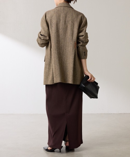 COLLAGE GALLARDAGALANTE（コラージュガリャルダガランテ）の「ネップオーバージャケット（テーラードジャケット・レディース・ブラウン/チャコールグレー・FREE）」の17枚目の写真