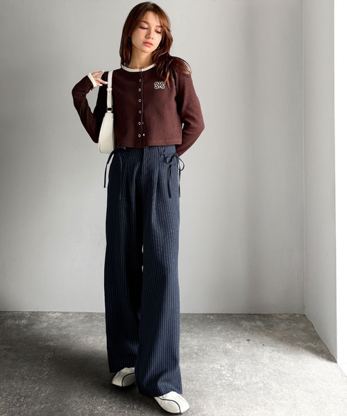 mily bilet(ミウィビレット)の「《26AW新色登場!》【mily bilet】インして映える♪タック入りリボンストレートワイドパンツ(スラックス・レディース・ブラック/ネイビー系/グレー系/チャコールグレー/ブラウン・X-LARGE/SMALL/MEDIUM/LARGE)」の22枚目の写真