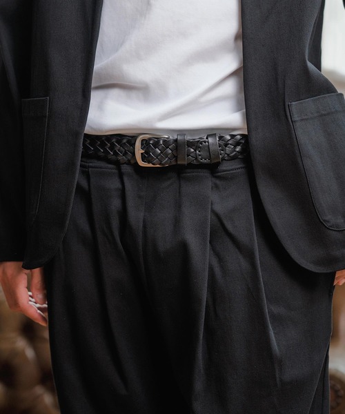 Magine（マージン）の「mko12993-Braided Leather Belt レザーメッシュベルト（ベルト・メンズ・ブラウン/ブラック・FREE）」の20枚目の写真
