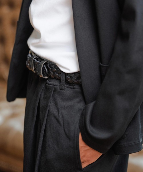 Magine（マージン）の「mko12993-Braided Leather Belt レザーメッシュベルト（ベルト・メンズ・ブラウン/ブラック・FREE）」の19枚目の写真