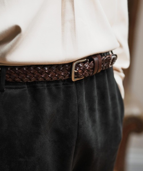 Magine（マージン）の「mko12993-Braided Leather Belt レザーメッシュベルト（ベルト・メンズ・ブラウン/ブラック・FREE）」の15枚目の写真