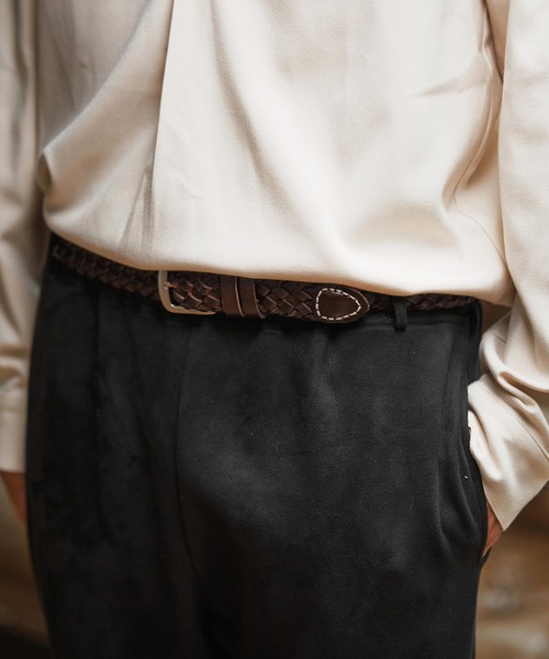 Magine（マージン）の「mko12993-Braided Leather Belt レザーメッシュベルト（ベルト・メンズ・ブラウン/ブラック・FREE）」の13枚目の写真