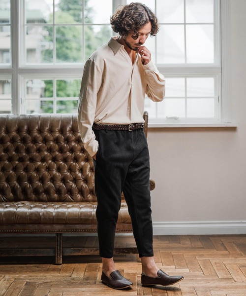 Magine（マージン）の「mko12993-Braided Leather Belt レザーメッシュベルト（ベルト・メンズ・ブラウン/ブラック・FREE）」の12枚目の写真