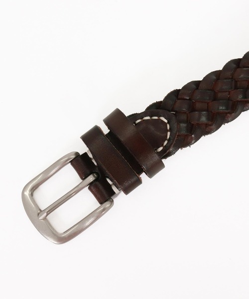 Magine（マージン）の「mko12993-Braided Leather Belt レザーメッシュベルト（ベルト・メンズ・ブラウン/ブラック・FREE）」の8枚目の写真