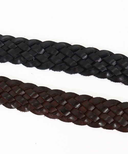 Magine（マージン）の「mko12993-Braided Leather Belt レザーメッシュベルト（ベルト・メンズ・ブラウン/ブラック・FREE）」の5枚目の写真