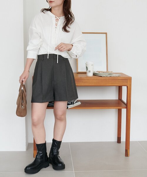 DISCOAT（ディスコート）の「メランジショートパンツ（その他パンツ・レディース・ブラック/チャコールグレー・FREE）」の15枚目の写真