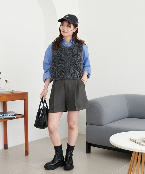 DISCOAT（ディスコート）の「メランジショートパンツ（その他パンツ・レディース・ブラック/チャコールグレー・FREE）」の9枚目の写真