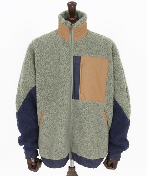 カレンダー　フリース mj10945-ボアフリース切替ジャケット（その他アウター）｜CAMBIO