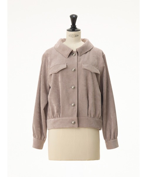 STRAWBERRY-FIELDS（ストロベリーフィールズ）の「ソフトコーデュロイ_バックリボンコーデュロイジャンパー（テーラードジャケット・レディース・グレイッシュベージュ・2）」の11枚目の写真