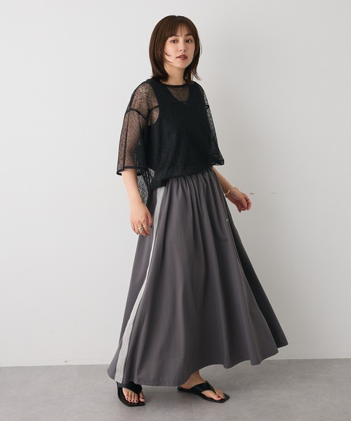 CRAFT STANDARD BOUTIQUE（クラフトスタンダードブティック）の「接触冷感/UVカット/速乾 トラックスカート（スカート・レディース・アイボリー/ブラック/チャコールグレー/ベージュ・L/M）」の19枚目の写真