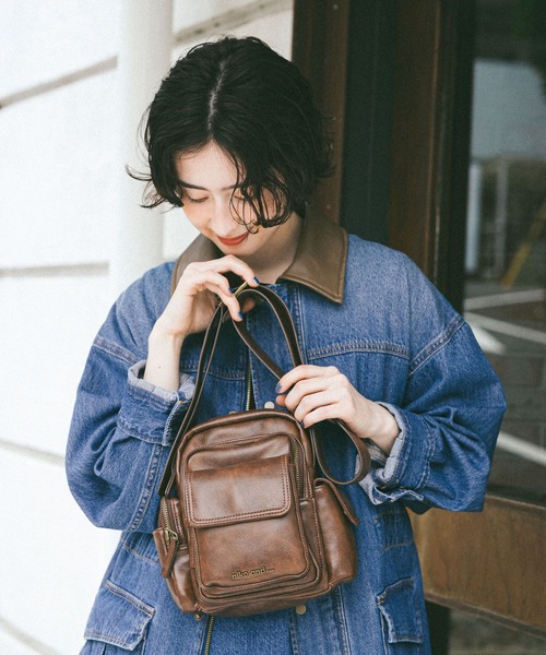 オリジナルPUマルチポケットショルダーバッグ（ショルダーバッグ