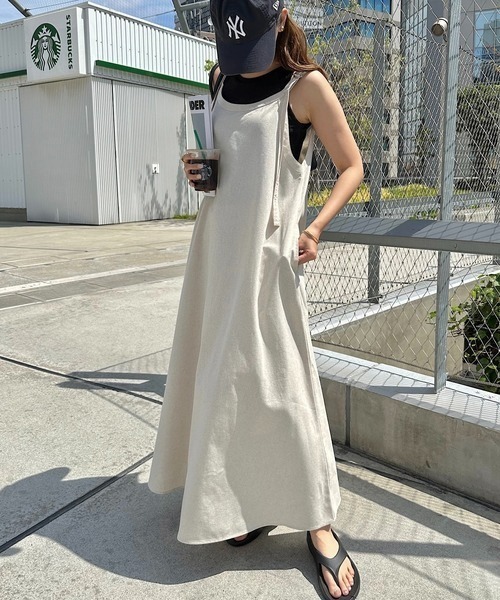 FREE STYLISTS(フリー スタイリスト)の「ゆったりサイズ ジャンパースカート(ジャンパースカート・レディース・アイボリー/キャメル/ブラック/ネイビー・FREE)」の16枚目の写真