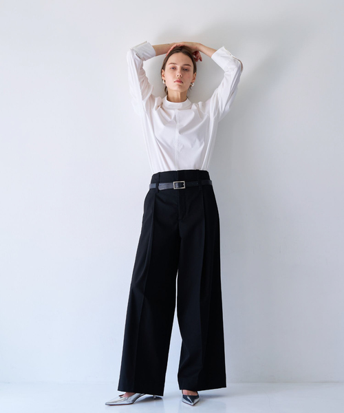 qualite（カリテ）の「TCツイルWループタックパンツ（その他パンツ・レディース・ベージュ/ブラック・36/38）」の14枚目の写真