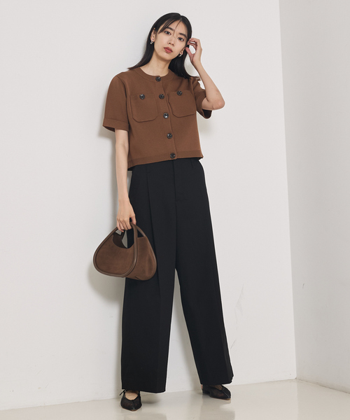 qualite（カリテ）の「TCツイルWループタックパンツ（その他パンツ・レディース・ベージュ/ブラック・36/38）」の17枚目の写真