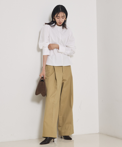 qualite（カリテ）の「TCツイルWループタックパンツ（その他パンツ・レディース・ベージュ/ブラック・36/38）」の11枚目の写真